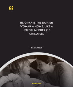 Psalm 113:9 - Bible verse about mother's value