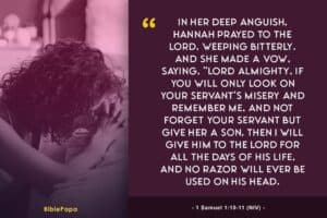 1 Samuel 1:10-11 NIV - Bible verse about women