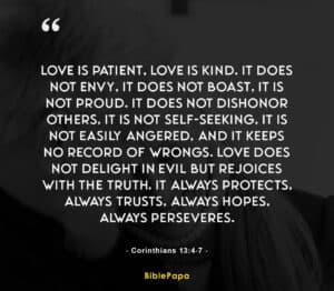 Corinthians 13:4-7 (Attribute of love) - Bible verse about relationship  with girlfriend