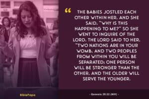 Genesis 25:22 NIV - Bible verse about women