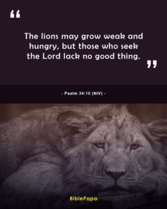 Psalm 34:10 NIV - Short Bible verse for youths