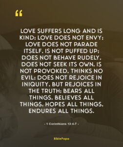 1 Corinthians 13:4-7 - Bible verse about mother's love