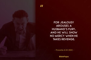 Proverbs 6:34 - Bible verse about jealousy in marriage